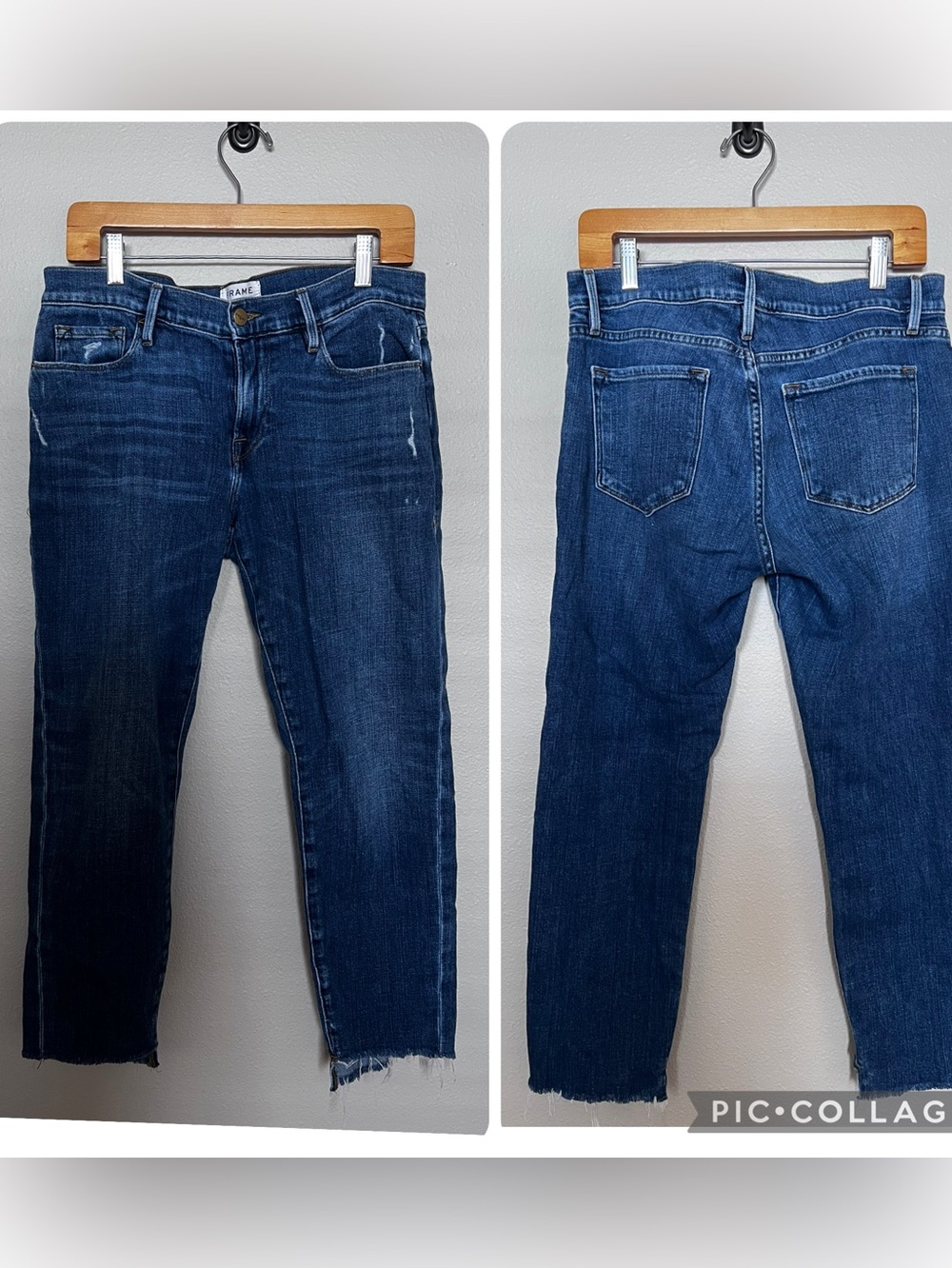 FRAME Denim Le Garçon Scorpion High Rise Straight Crop Jeans Distressed Size 28 - Picture 1 of 10